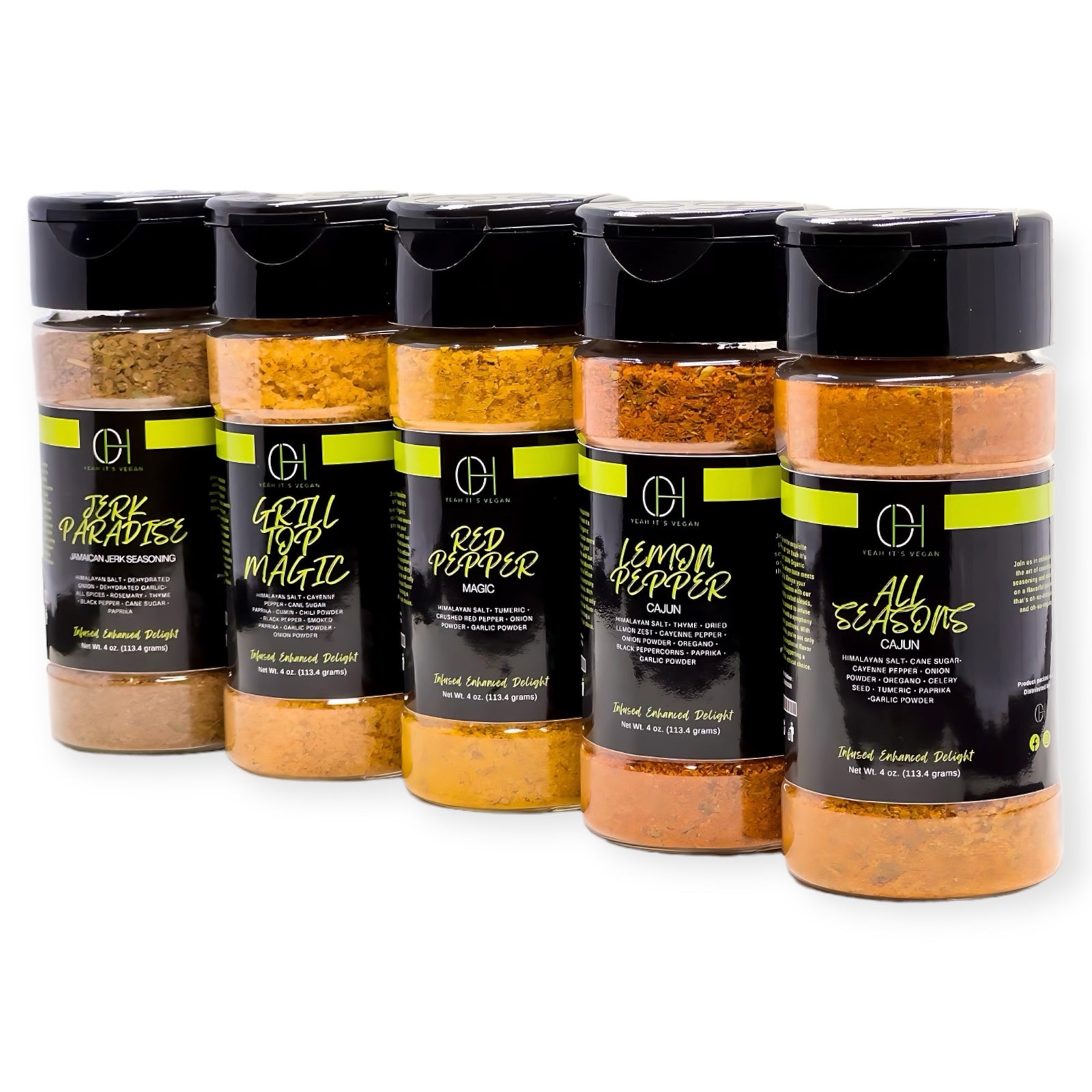 Oh Yeah It's Vegan | Rub | Mixed Spices | Cajun | Caribbean Jerk | 5 pack Combo - Oh Yeah It's Vegan