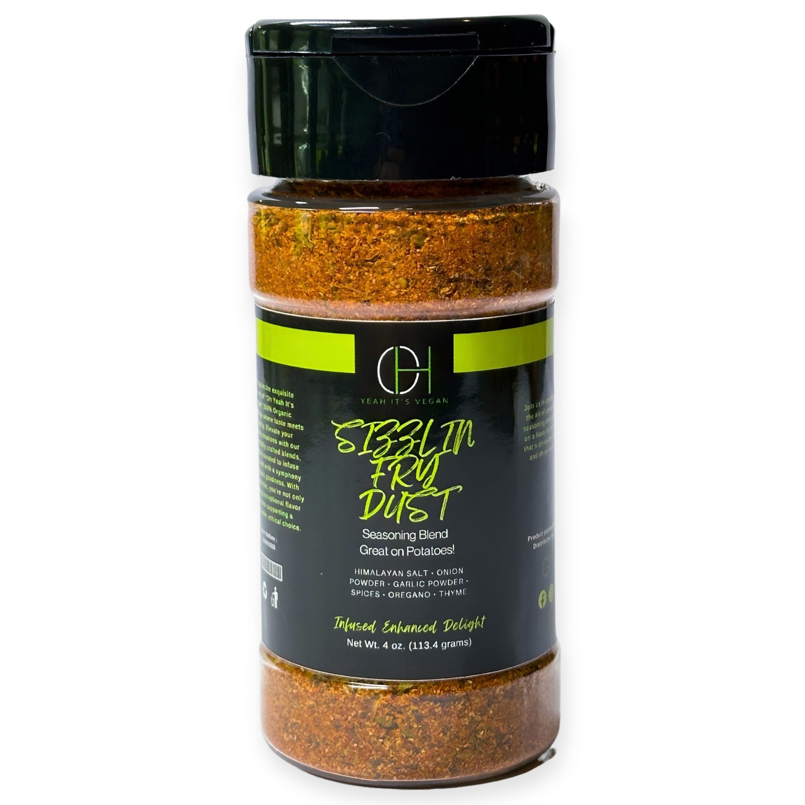 Sizzlin Fry Dust vegan coating and seasoning mix by Oh Yeah It’s Vegan