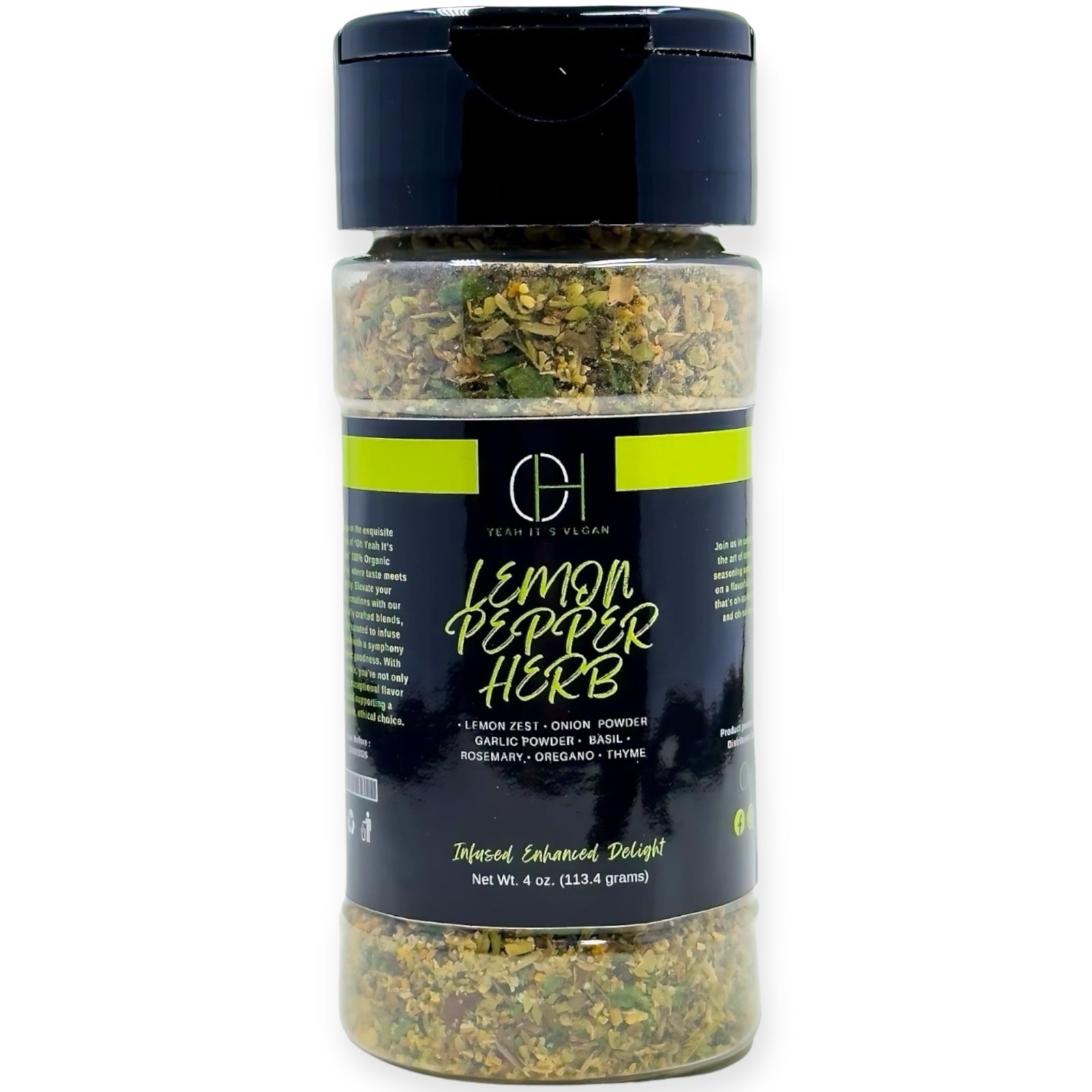 Lemon Pepper and Herb vegan seasoning by Oh Yeah It’s Vegan – zesty and herby
